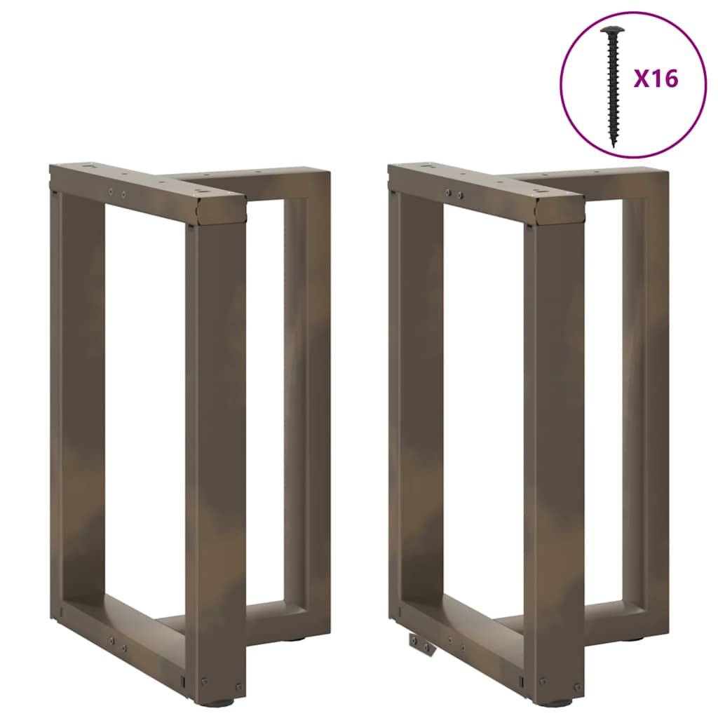 spisebordsben T-formet 2 stk. sort 50x35x(72-73) cm stål