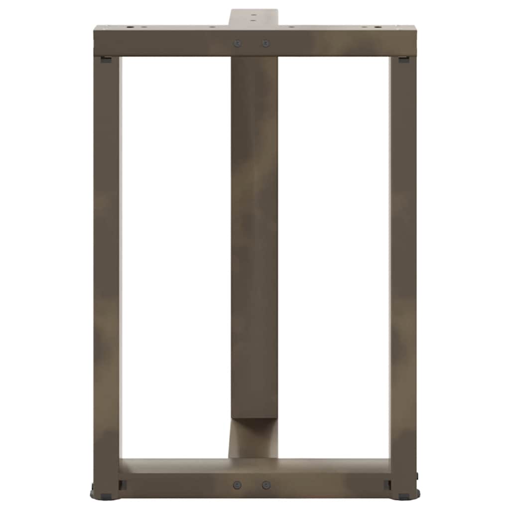 spisebordsben T-formet 2 stk. sort 50x35x(72-73) cm stål