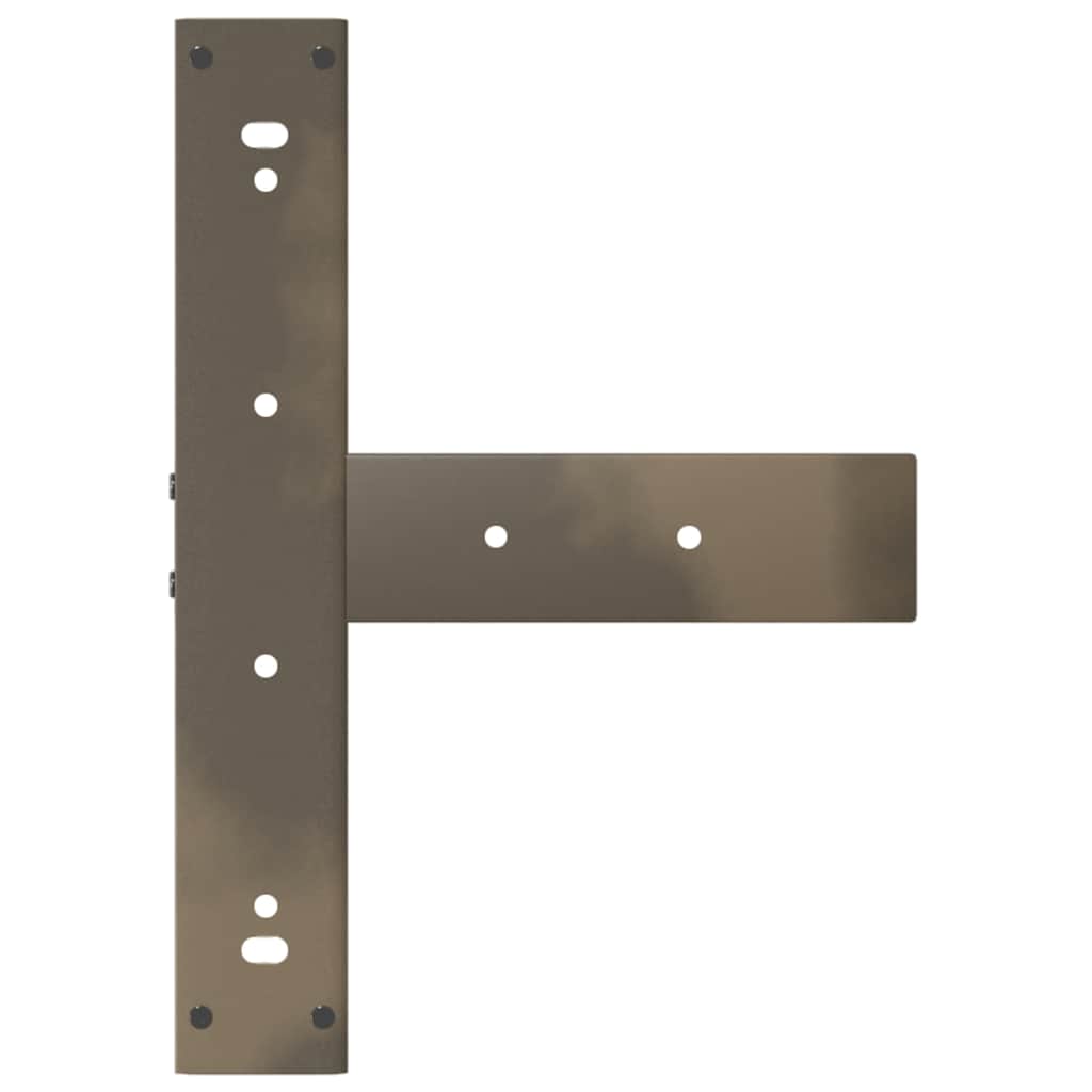 spisebordsben T-formet 2 stk. sort 50x35x(72-73) cm stål
