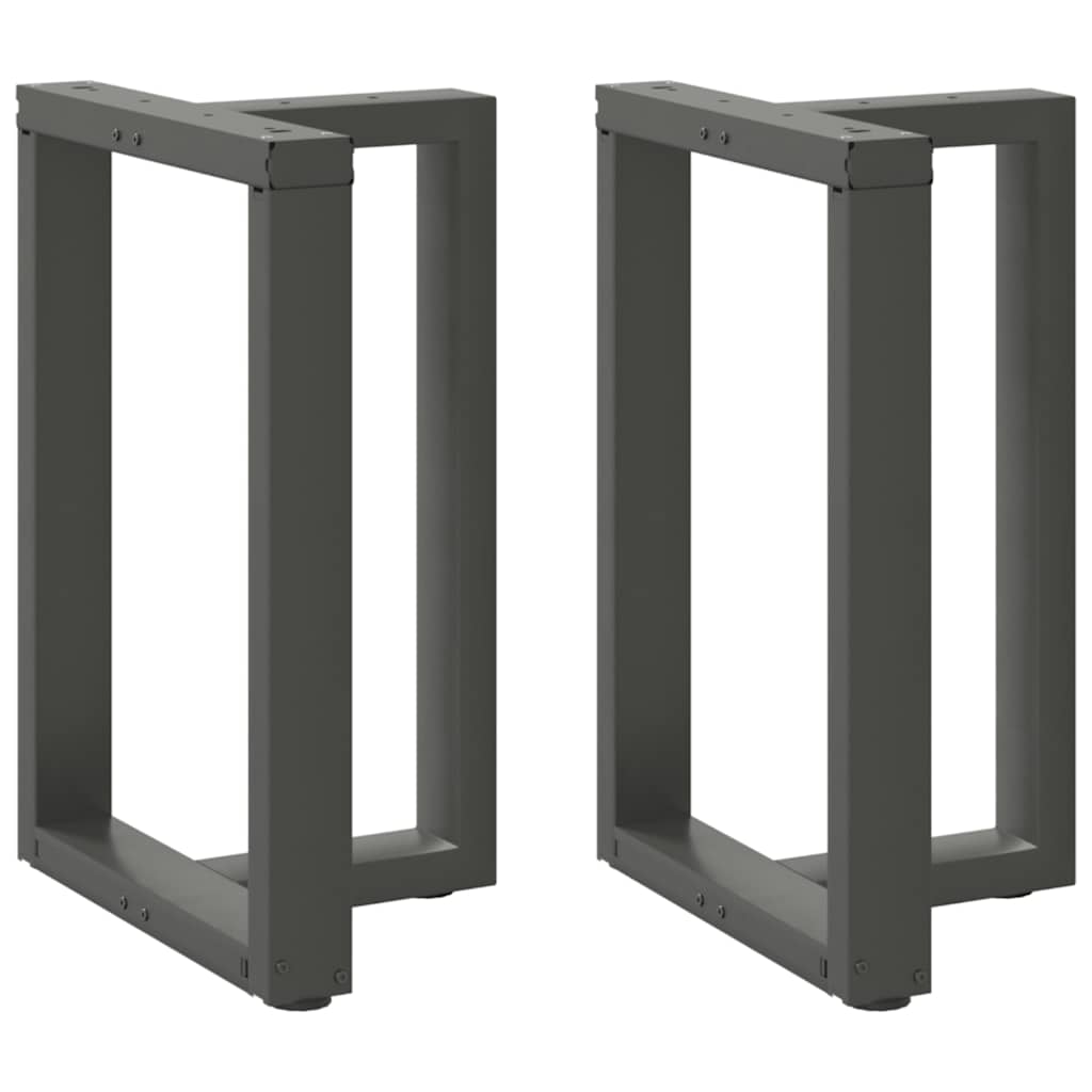 spisebordsben T-formet 2 stk. antracit 60x35x(72-73) cm stål