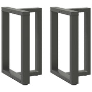 spisebordsben T-formet 2 stk. antracit 60x35x(72-73) cm stål