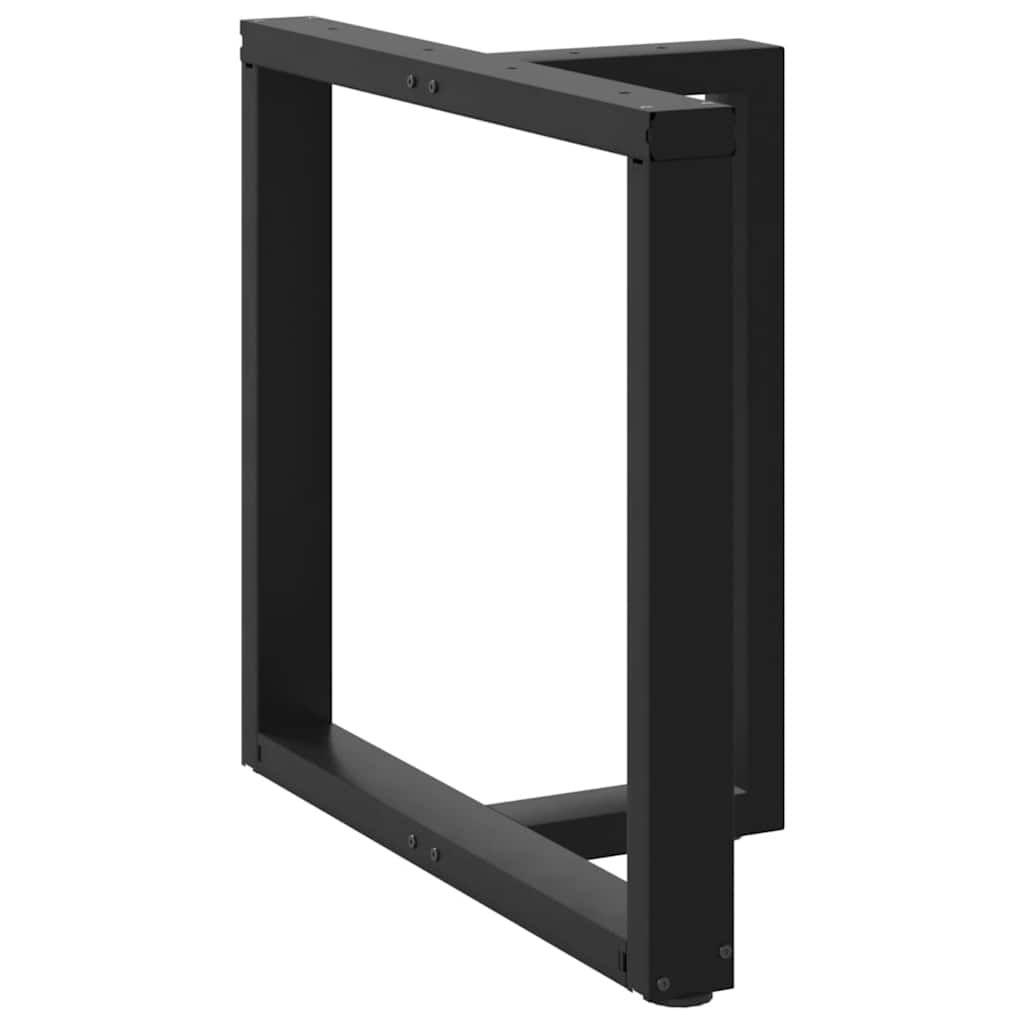 spisebordsben T-formet 2 stk. sort 70x35x(72-73) cm stål