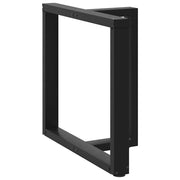 spisebordsben T-formet 2 stk. sort 70x35x(72-73) cm stål