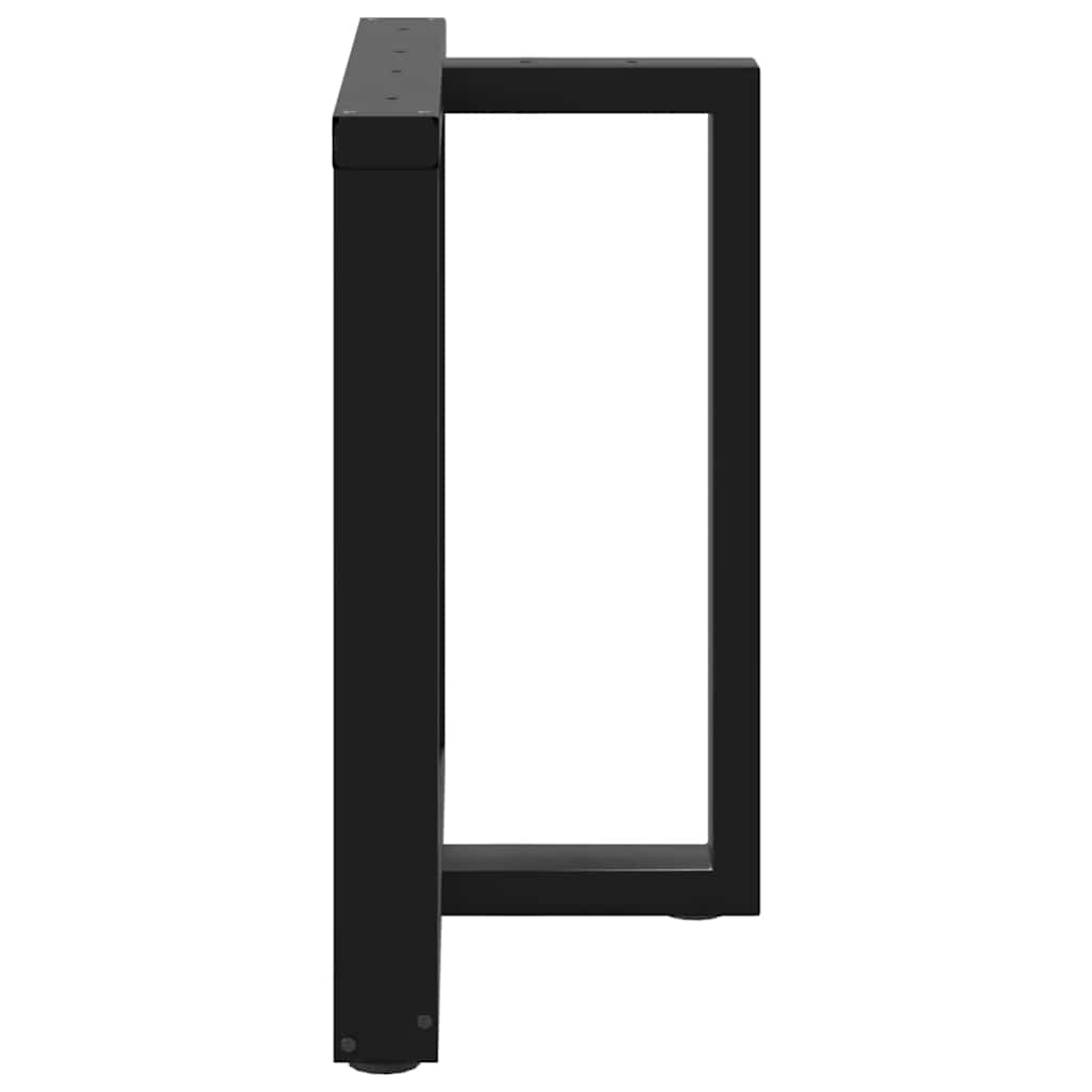 spisebordsben T-formet 2 stk. sort 70x35x(72-73) cm stål