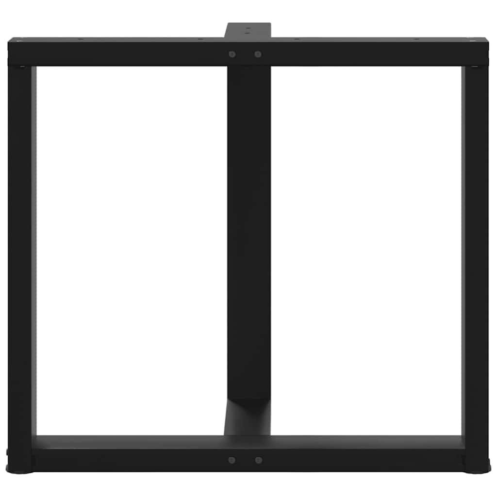 spisebordsben T-formet 2 stk. sort 70x35x(72-73) cm stål