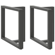 spisebordsben T-formet 2 stk. antracit 80x35x(72-73) cm stål