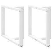 spisebordsben T-formet 2 stk. hvid 90x35x(72-73) cm stål