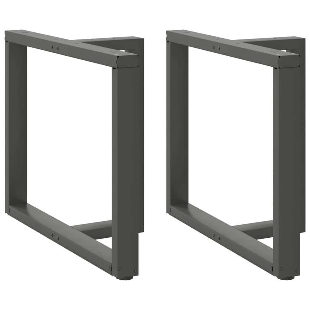 spisebordsben T-formet 2 stk. antracit 90x35x(72-73) cm stål