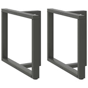 spisebordsben T-formet 2 stk. antracit 90x35x(72-73) cm stål