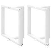 spisebordsben T-formet 2 stk. hvid 100x35x(72-73) cm stål