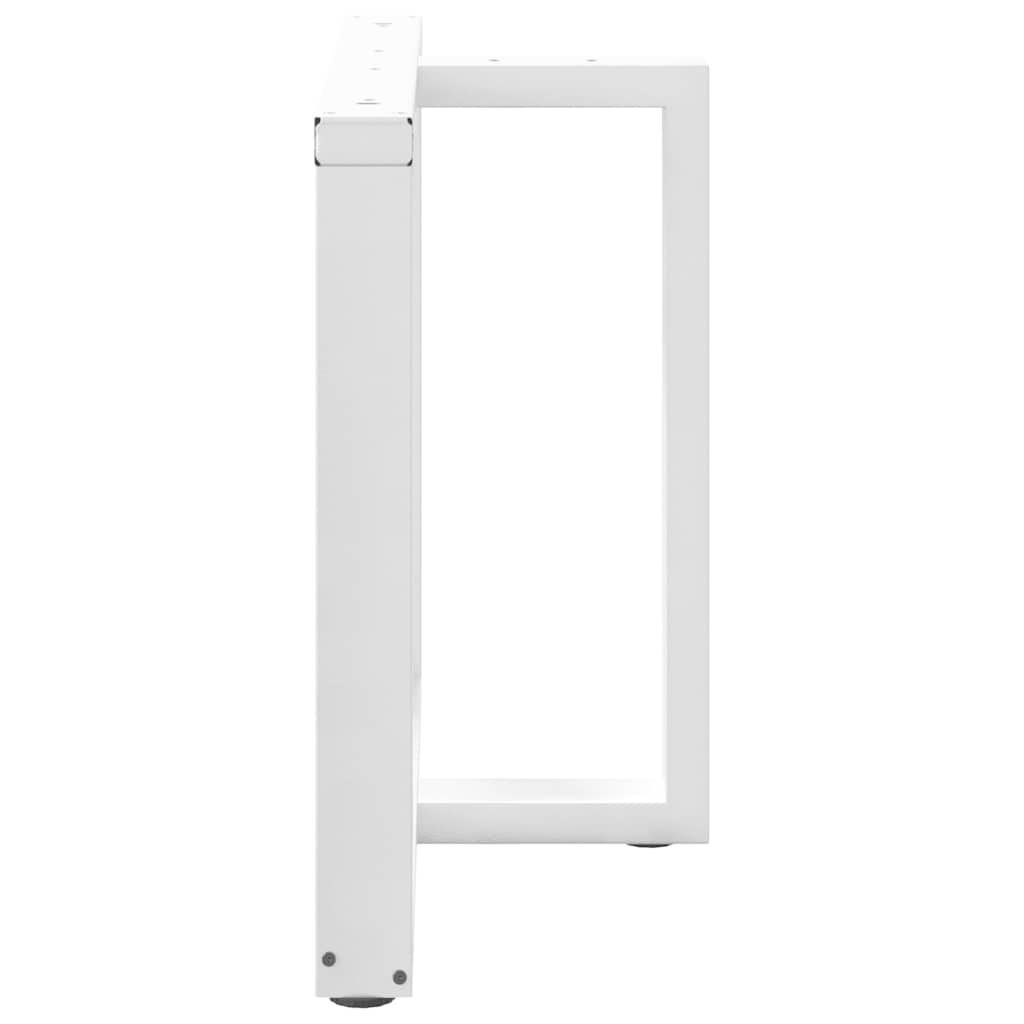 spisebordsben T-formet 2 stk. hvid 100x35x(72-73) cm stål