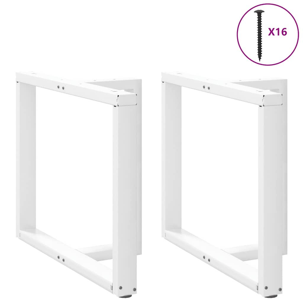 spisebordsben T-formet 2 stk. hvid 100x35x(72-73) cm stål