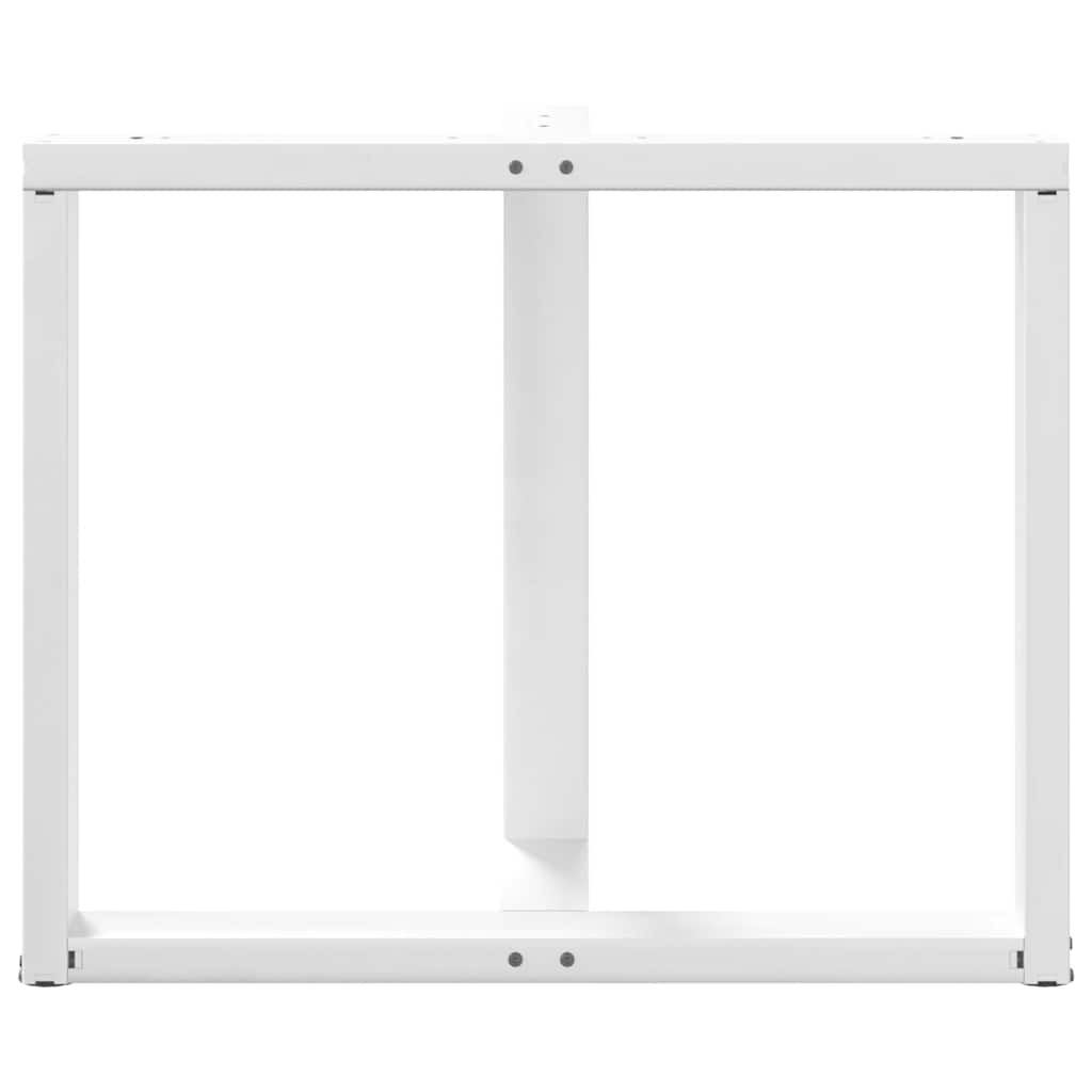 spisebordsben T-formet 2 stk. hvid 100x35x(72-73) cm stål