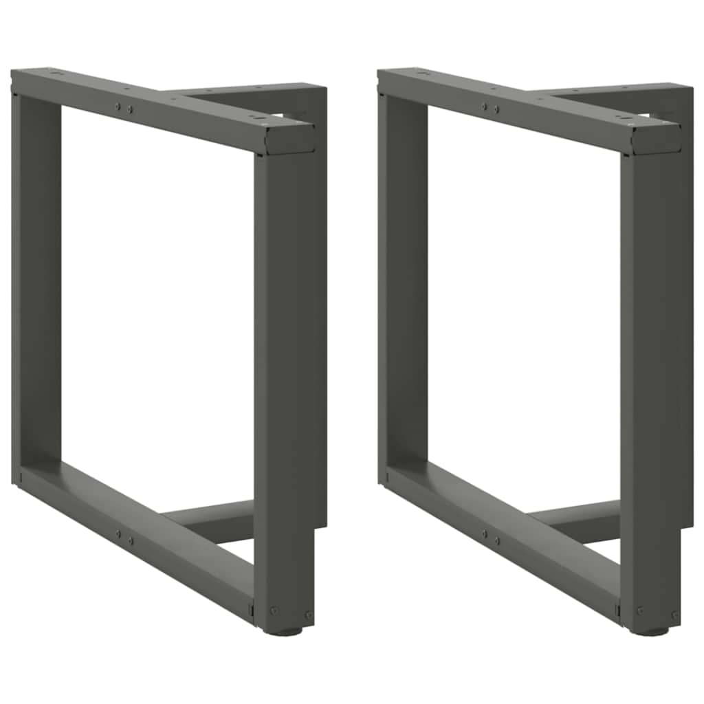 spisebordsben T-formet 2 stk. antracit 100x35x(72-73) cm stål