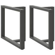 spisebordsben T-formet 2 stk. antracit 100x35x(72-73) cm stål
