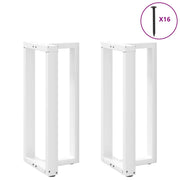 barbordsben T-formet 2 stk. hvid 40x35x(90-91) cm stål
