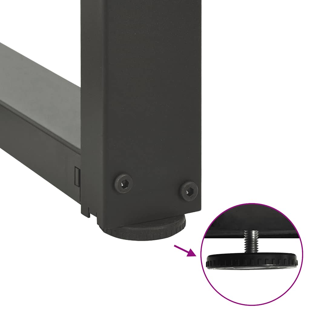barbordsben T-formet 2 stk. antracit 40x35x(90-91) cm stål