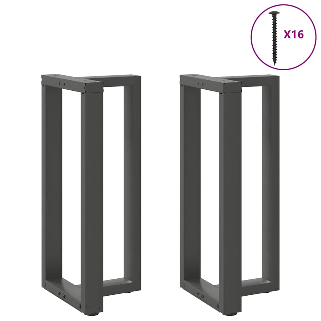 barbordsben T-formet 2 stk. antracit 50x35x(90-91) cm stål
