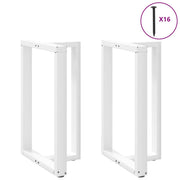 barbordsben T-formet 2 stk. hvid 60x35x(90-91) cm stål