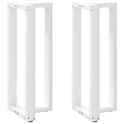 barbordsben T-formet 2 stk. hvid 40x35x(100-101) cm stål