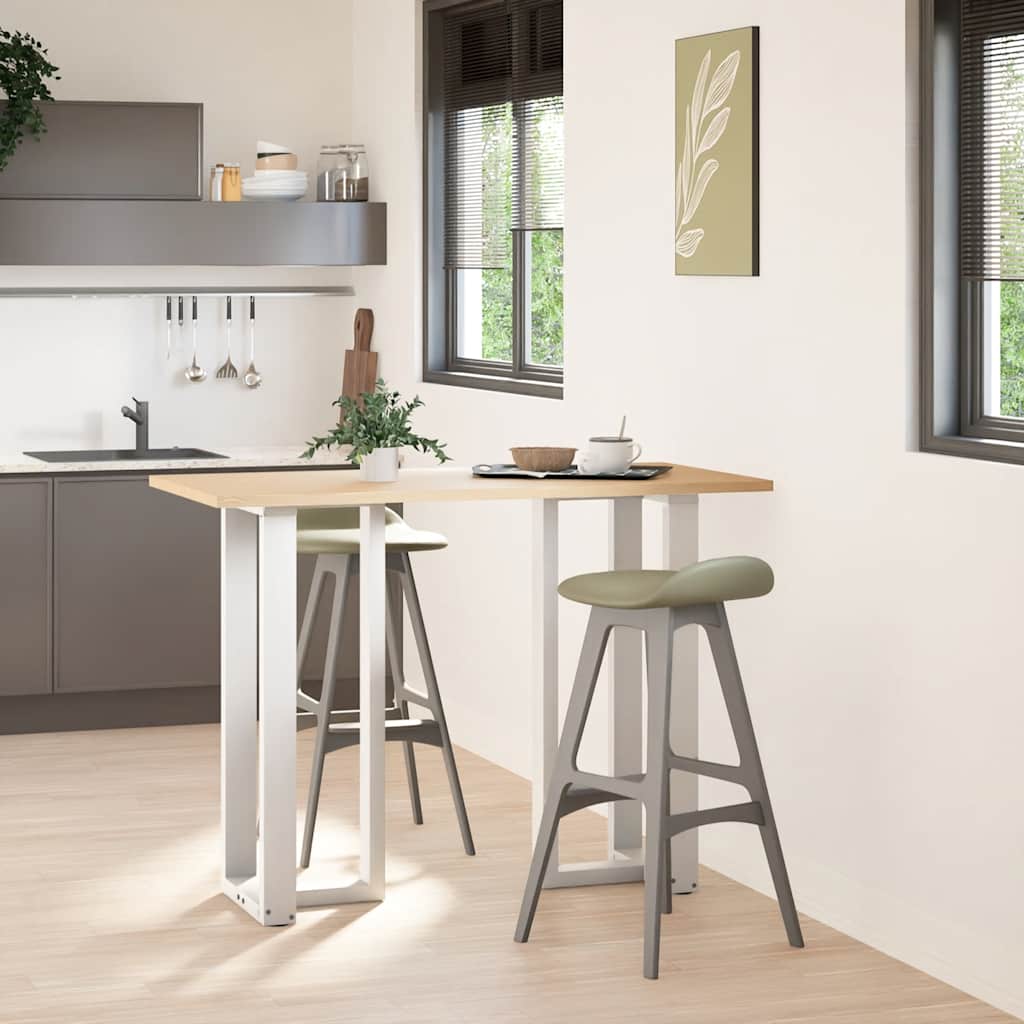 barbordsben T-formet 2 stk. hvid 40x35x(100-101) cm stål