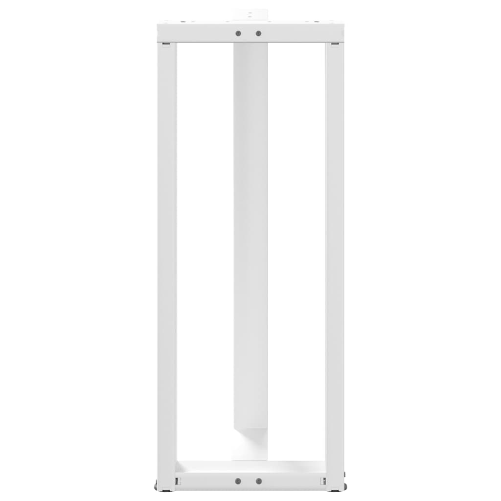barbordsben T-formet 2 stk. hvid 40x35x(100-101) cm stål