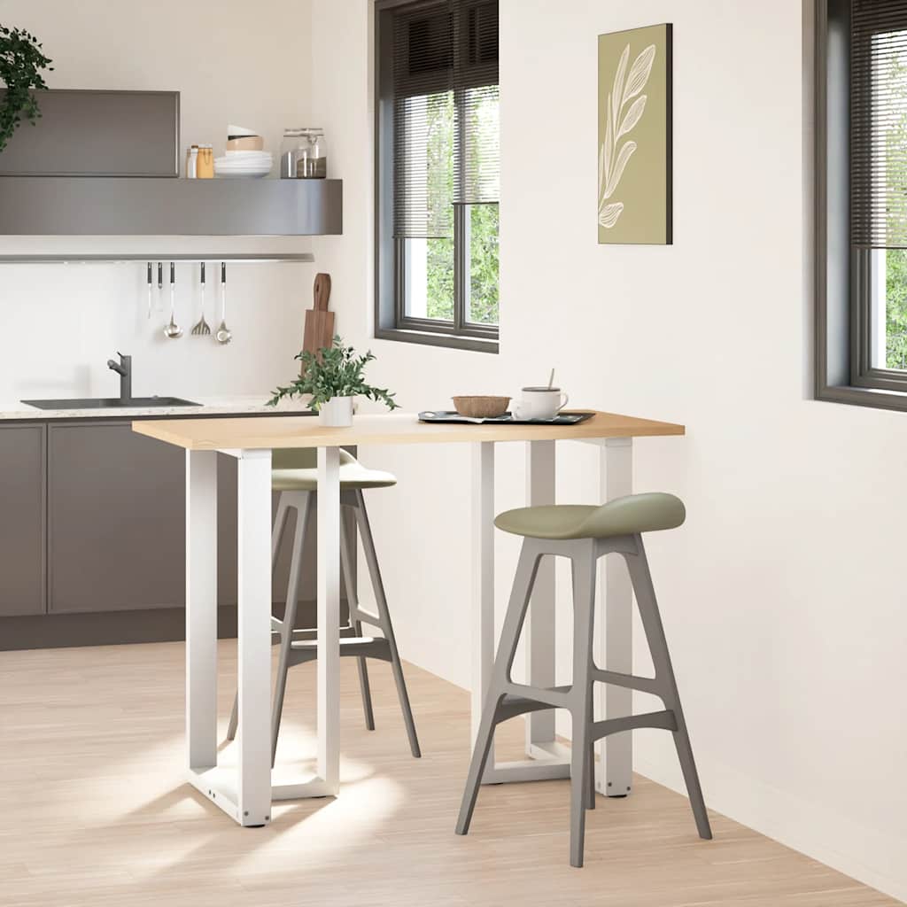 barbordsben T-formet 2 stk. hvid 60x35x(100-101) cm stål