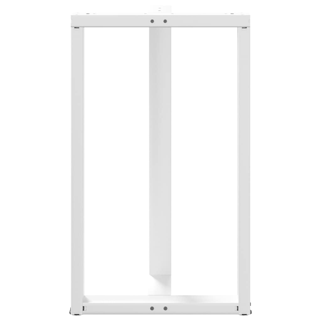 barbordsben T-formet 2 stk. hvid 60x35x(100-101) cm stål