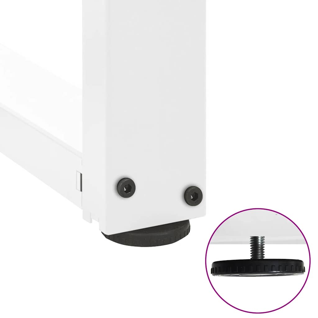 barbordsben T-formet 2 stk. hvid 60x35x(100-101) cm stål