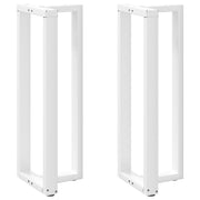 barbordsben T-formet 2 stk. hvid 50x35x(110-111) cm stål