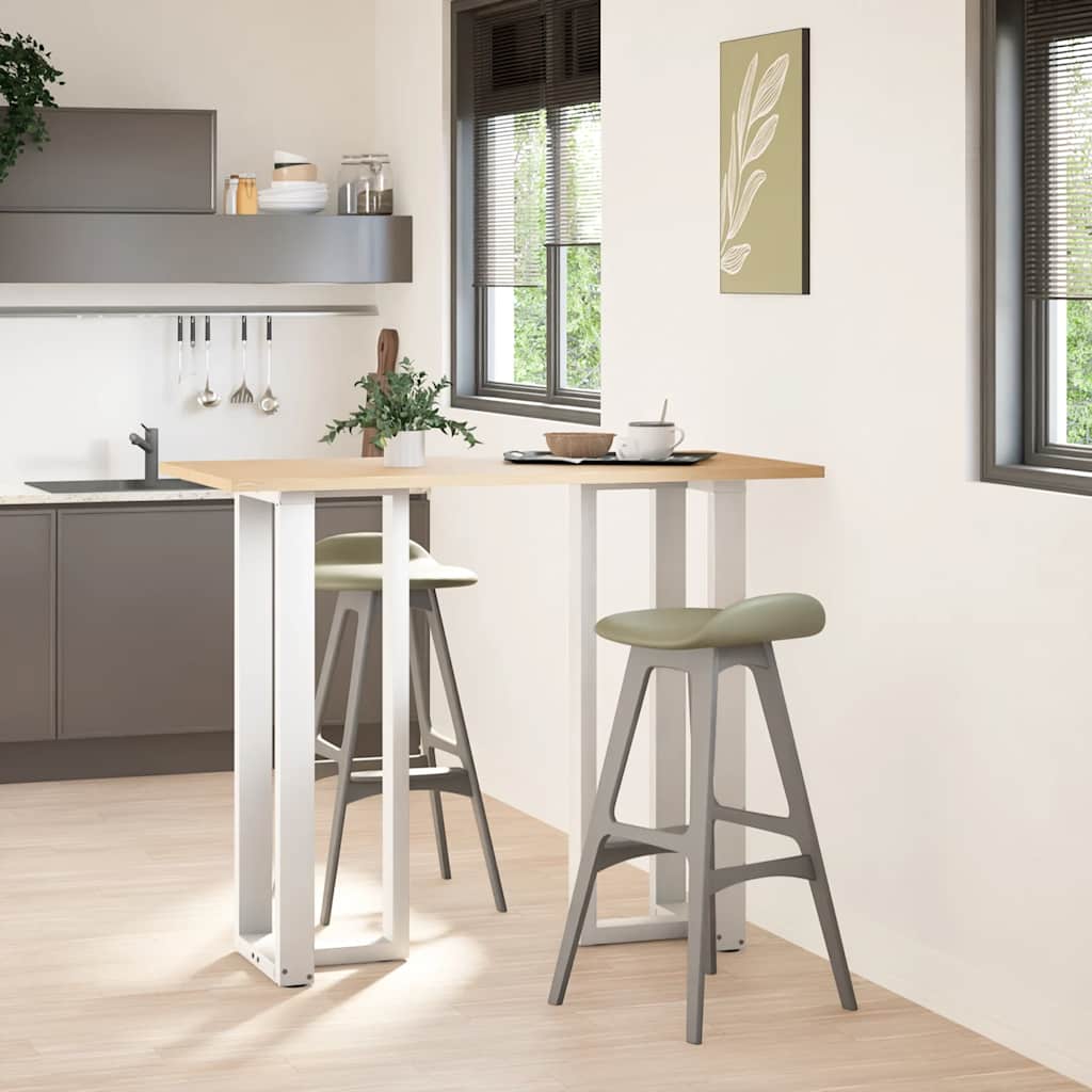 barbordsben T-formet 2 stk. hvid 50x35x(110-111) cm stål
