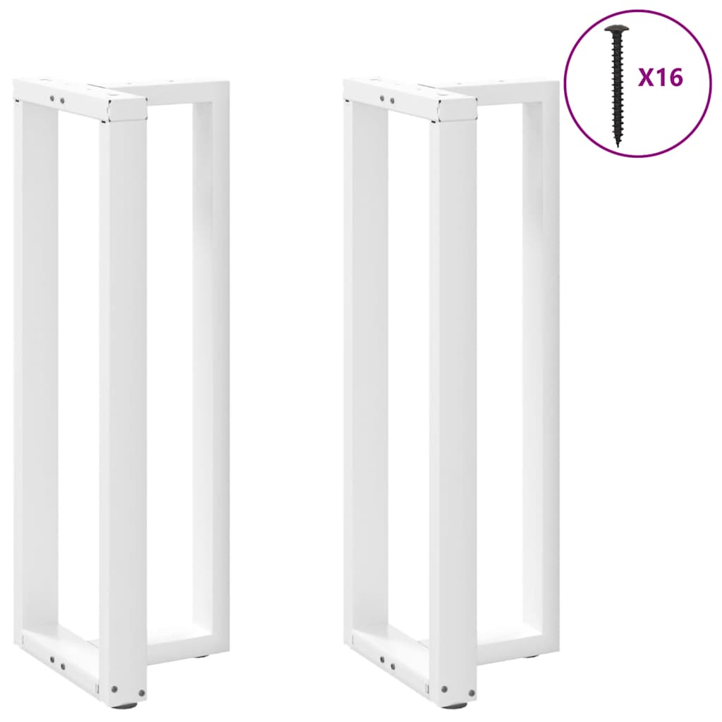barbordsben T-formet 2 stk. hvid 50x35x(110-111) cm stål