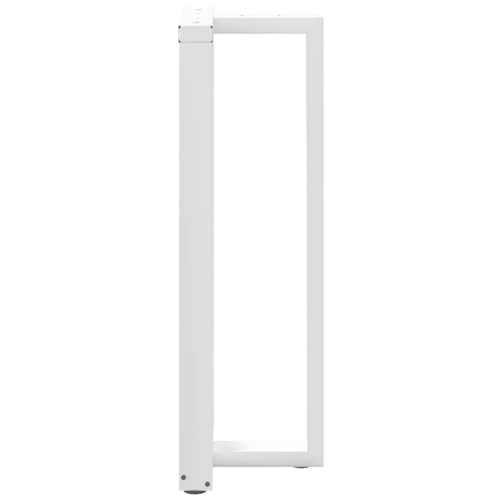 barbordsben T-formet 2 stk. hvid 50x35x(110-111) cm stål