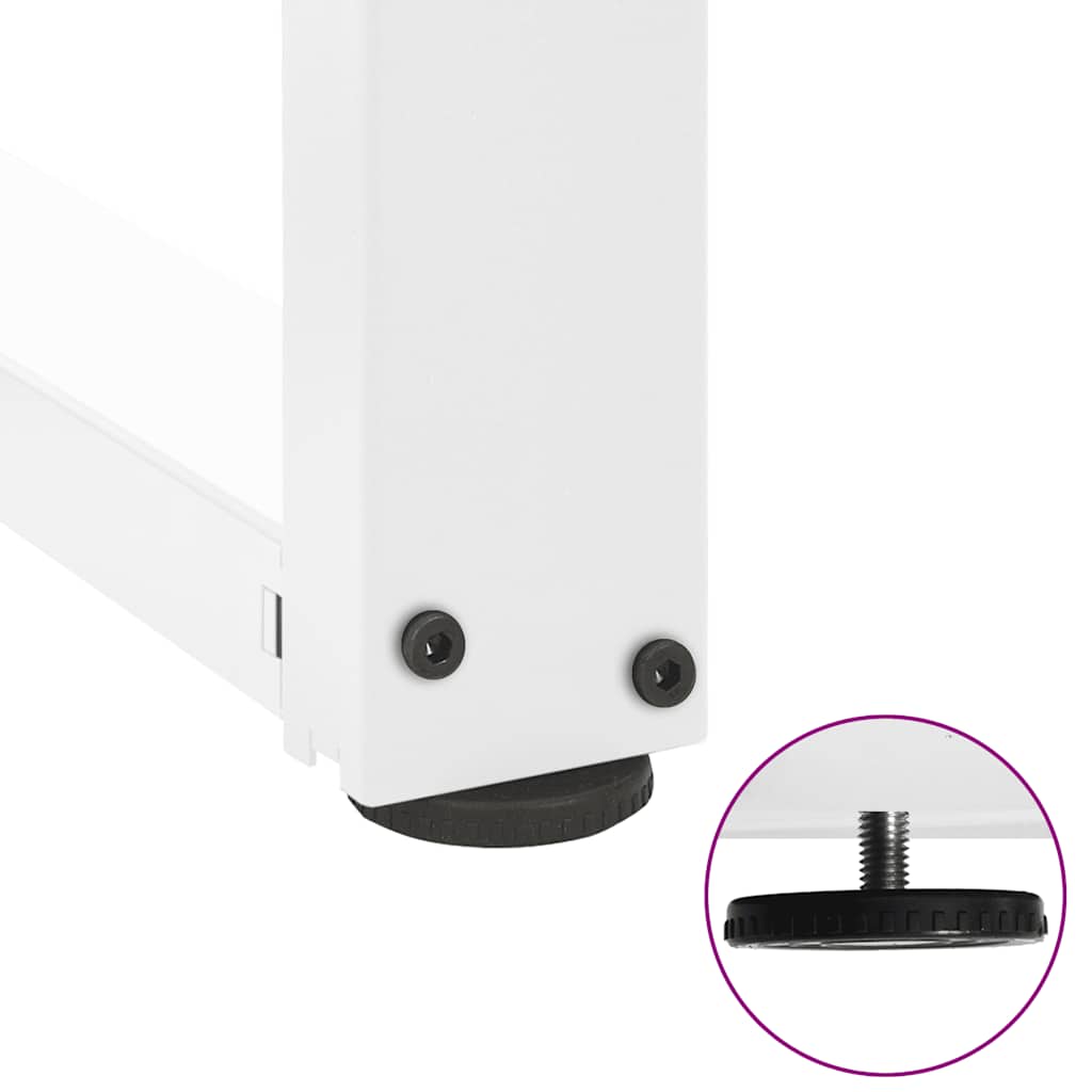 barbordsben T-formet 2 stk. hvid 50x35x(110-111) cm stål