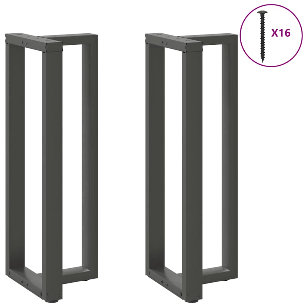 barbordsben T-formet 2 stk. antracit 50x35x(110-111) cm stål