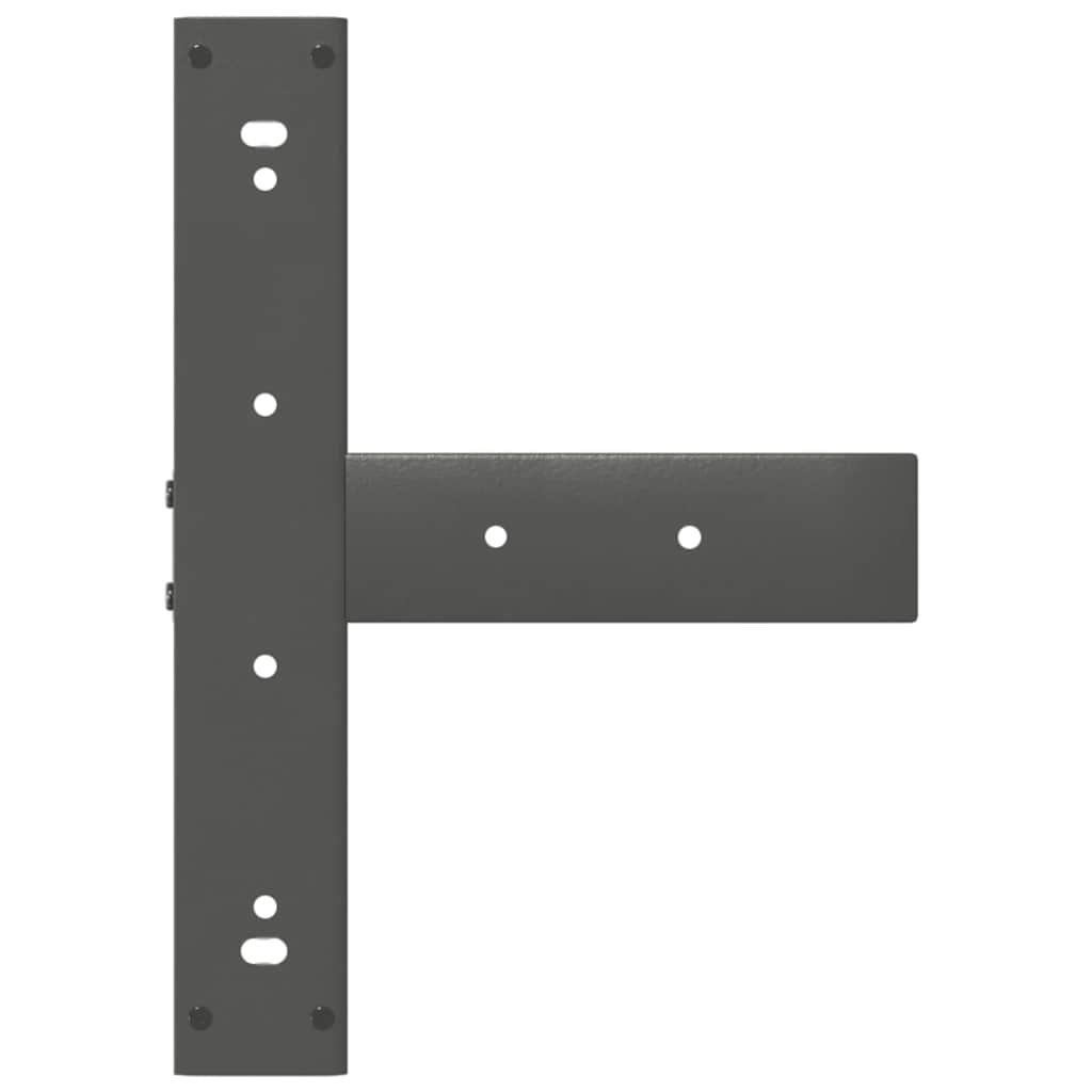 barbordsben T-formet 2 stk. antracit 50x35x(110-111) cm stål