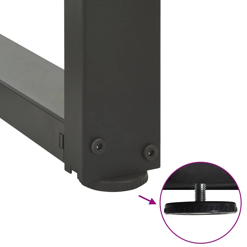 barbordsben T-formet 2 stk. antracit 50x35x(110-111) cm stål