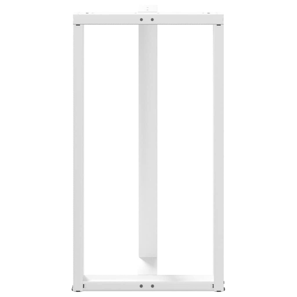 barbordsben T-formet 2 stk. hvid 60x35x(110-111) cm stål