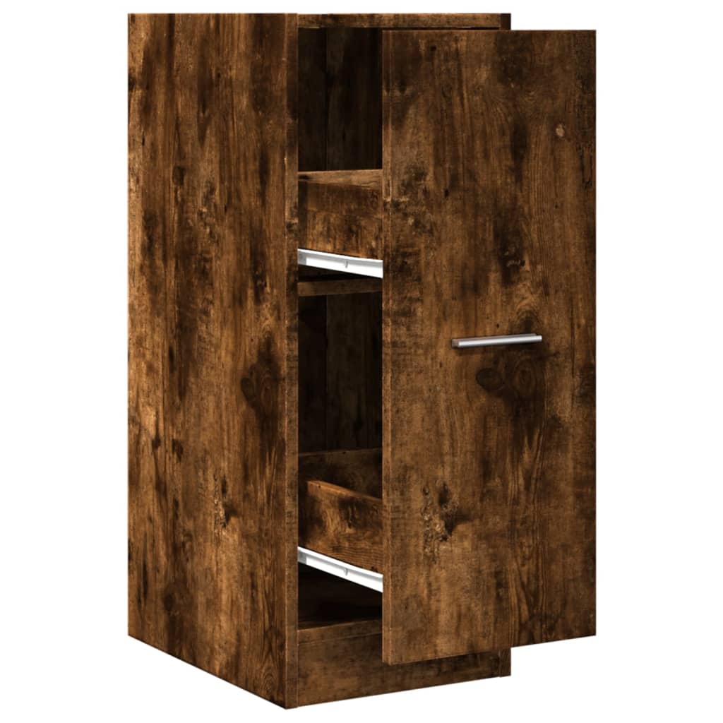 apotekerskab 30x41x77,5 cm konstrueret træ røget egetræsfarve