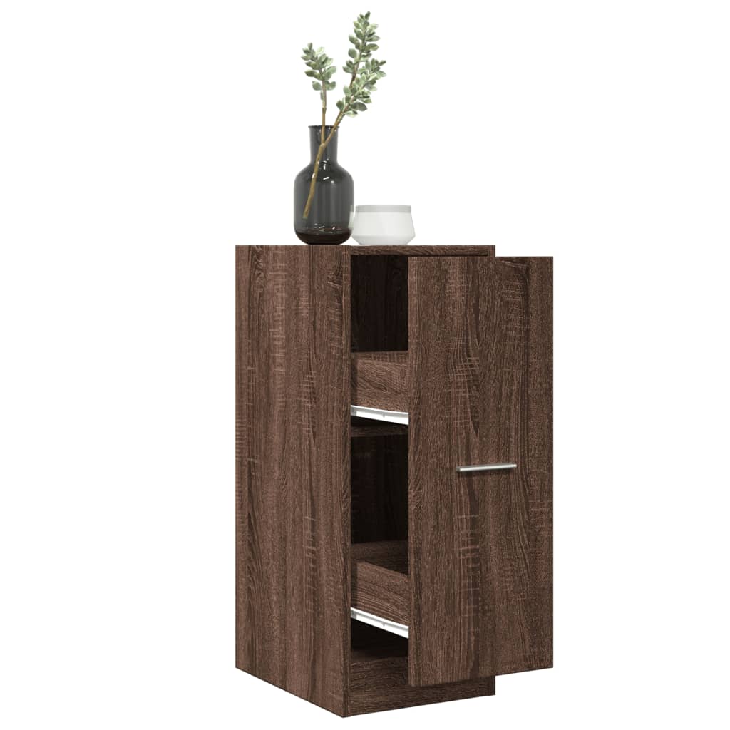 apotekerskab 30x41x77,5 cm konstrueret træ brun egetræsfarve