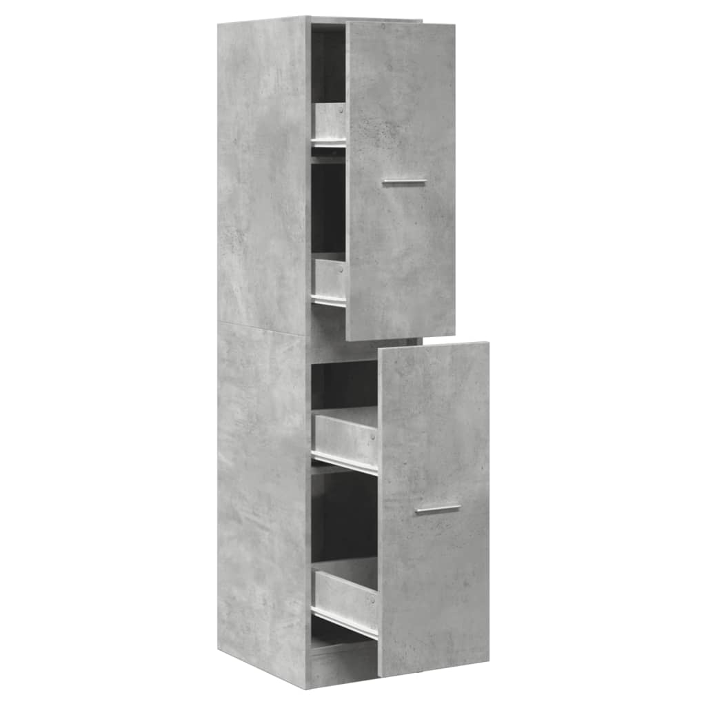 apotekerskab 30x41x144,5 cm konstrueret træ betongrå