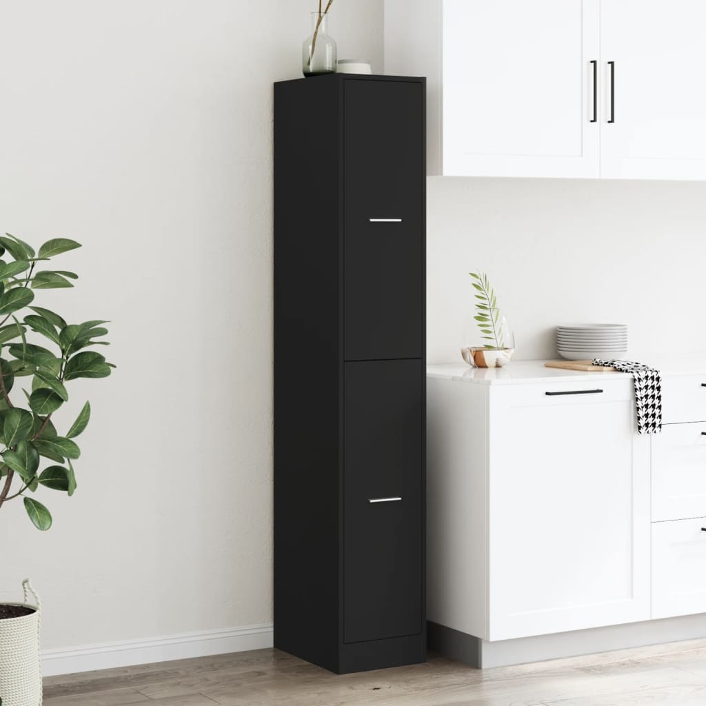 apotekerskab 30x41x174,5 cm konstrueret træ sort