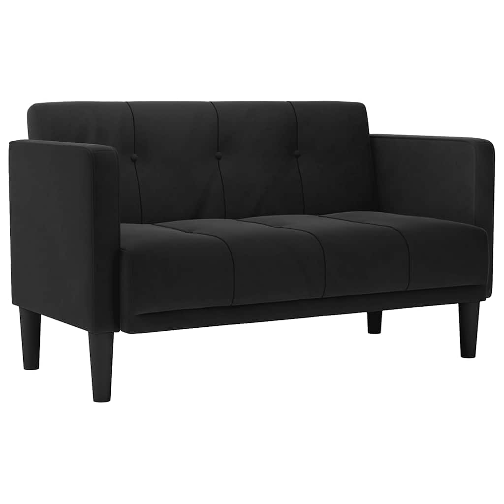 elskovssofa 111 cm fløjl sort