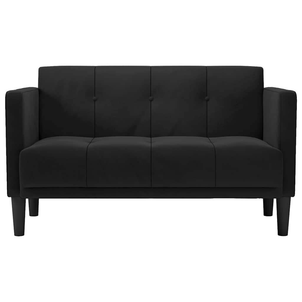 elskovssofa 111 cm fløjl sort