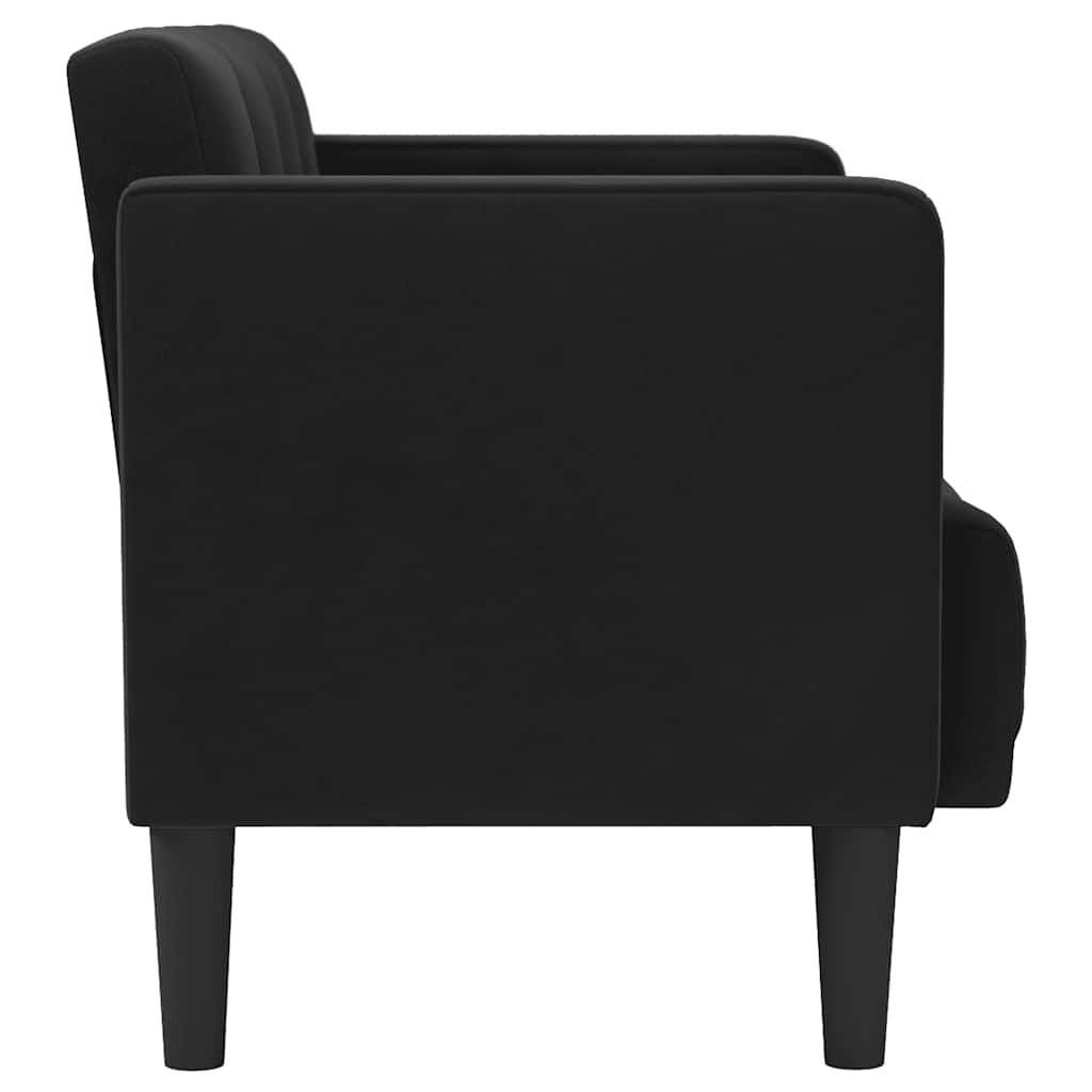 elskovssofa 111 cm fløjl sort