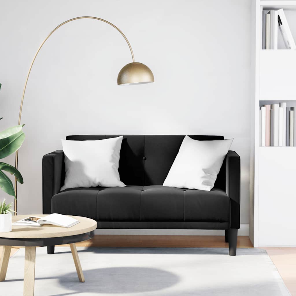 elskovssofa 111 cm fløjl sort