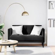 elskovssofa 111 cm fløjl sort
