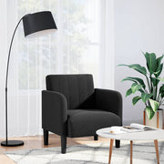 sofastol med armlæn 54 cm fløjl sort