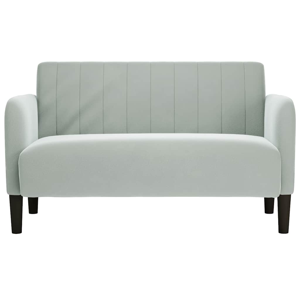 elskovssofa 109 cm fløjl lysegrå