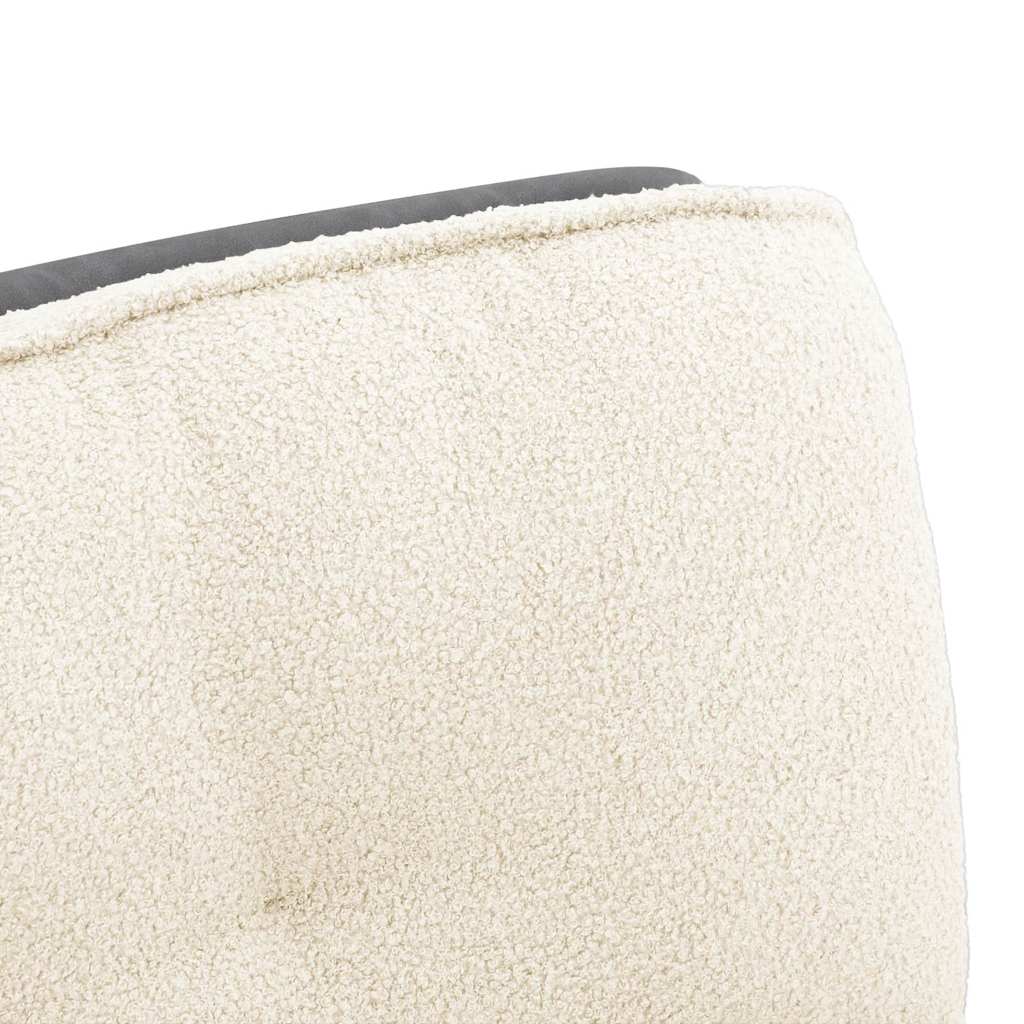 drejelig kontorstol Creme krøllet uld-lignende stof